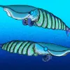 A bright illustration of extinct predator Hurdia victoria. 