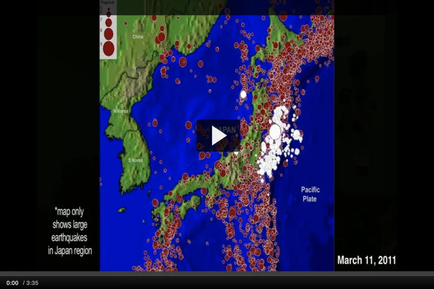 It is estimated that the March 11, 2011 earthquake in Japan was 1,000 times more powerful than the quake that struck Haiti in 2010. Watch as Smithsonian geologist Dr. Liz Cottrell explains this and more about the major earthquake and tsunami in Japan.