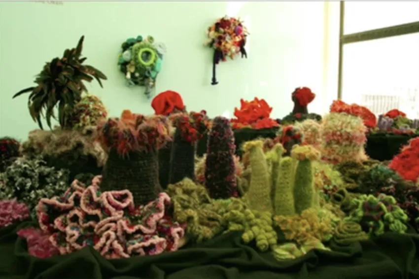 yarn artwork of coral