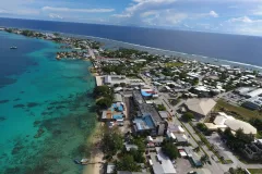 An image from a drone of Majuro island