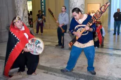 Members of the Tlingit Nation celebrate the opening of the Smithsonian’s Sant Ocean Hall.