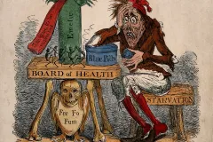 a cartoon of a man with cholera