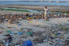 Of the eight million metric tons of plastic dumped in the ocean every year, much of it ends up on beaches like this one in Tanzania. But some companies are working to change that high statistic.