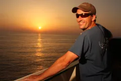 Dr. Brandon Southall in the Mediterranean Sea aboard the NATO research vessel Alliance
