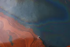 A view of the Deepwater Horizon oil spill as seen from a NOAA research aircraft, June 2010.
