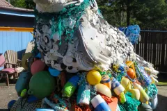 Lidia the Seal is made entirely of plastic trash from the ocean.