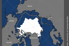 a map of the Arctic sea ice in august