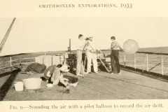 an old photograph of men and women working on a chip deck