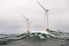 The five turbines off of Block Island successfully withstood winter storm Stella in March 2017, and even produced power through most of the storm. 
