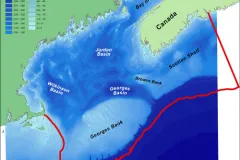 The study area for the Gulf of Maine Area project, part of the Census of Marine Life. 