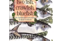 One fish, two fish, crawfish, bluefish book cover displaying four fish