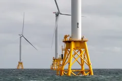 The Block Island Wind Farm used a reinforced building technique called a “jacket foundation” and sit in roughly 75 feet (23 m) of water.  