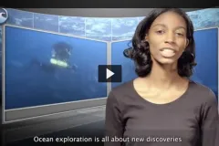 Thumbnail of narrator with graphic images of scuba divers in background.