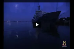 Screenshot of video showing ship on the ocean. 