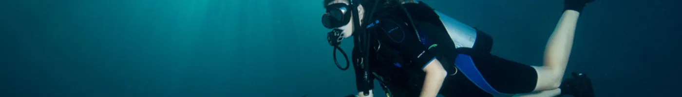 A SCUBA diver underwater