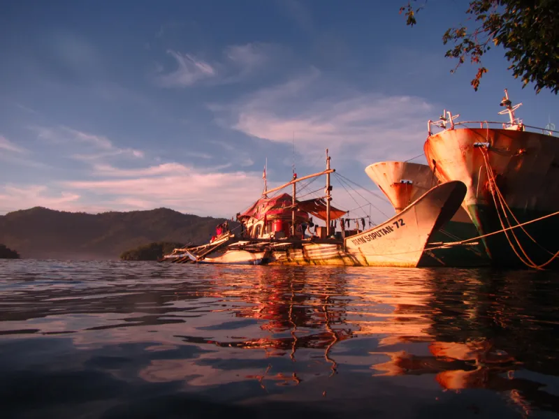 "Pirate fishing vessel converted to a home in Lembeh Strait off North Sulawesi, Indonesia," wrote Claire Fackler of her winning image.