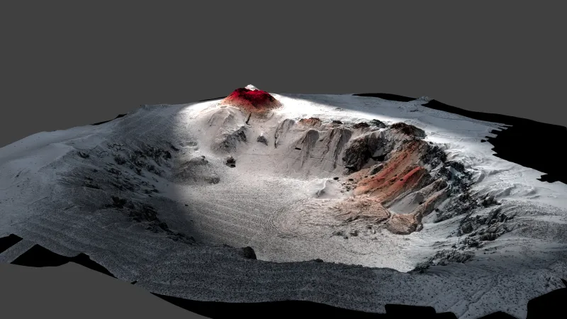 The Havre volcano lies three thousand feet (900 meters) beneath the sea surface. 
