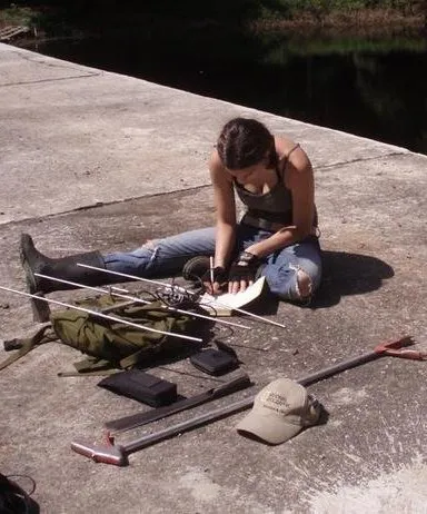 Shabnam Mohammadi working on radio telemetry of snakes in Thailand, 2007