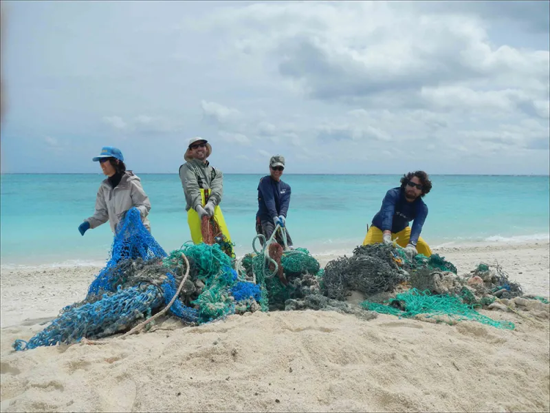 Cleaning up abandoned fishing nets