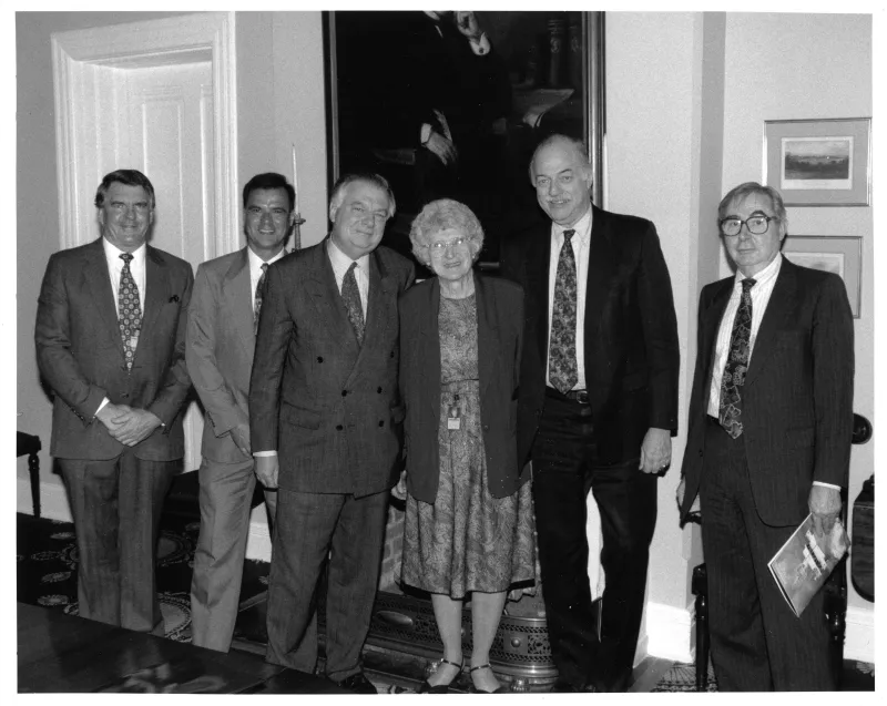 5 men and 1 woman 