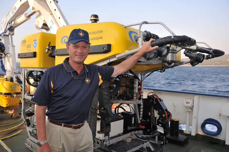 Dr. Robert Ballard with an ROV