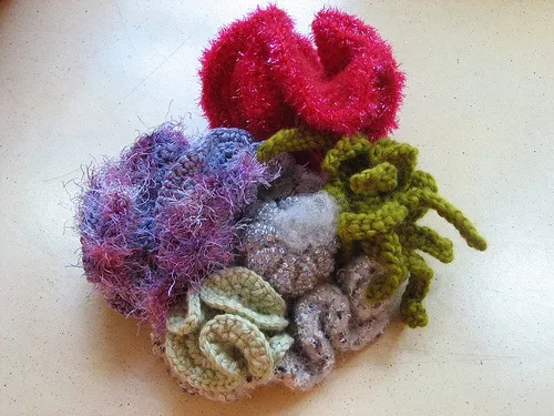 Crocheted corals from the Smithsonian Community Reef group on Flickr.