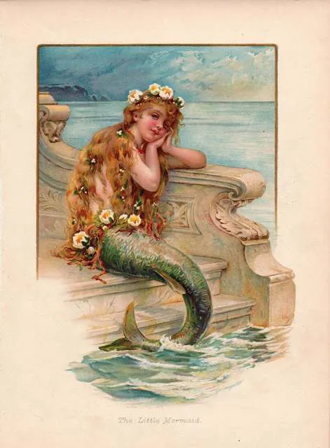 Illustration of The Little Mermaid, mid-19th century.
