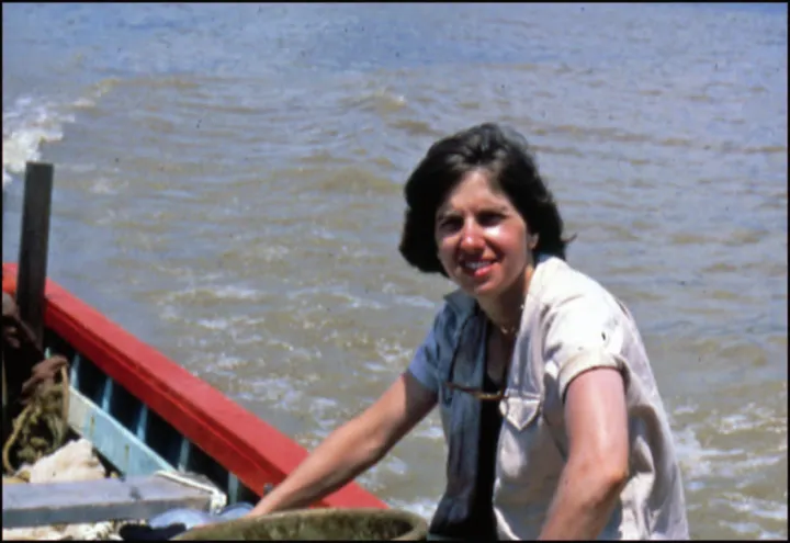 a woman in a boat 