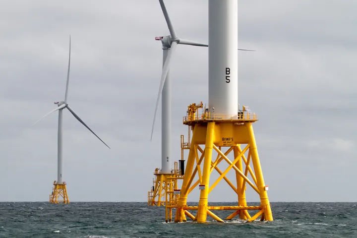 The Block Island Wind Farm used a reinforced building technique called a “jacket foundation” and sit in roughly 75 feet (23 m) of water.  