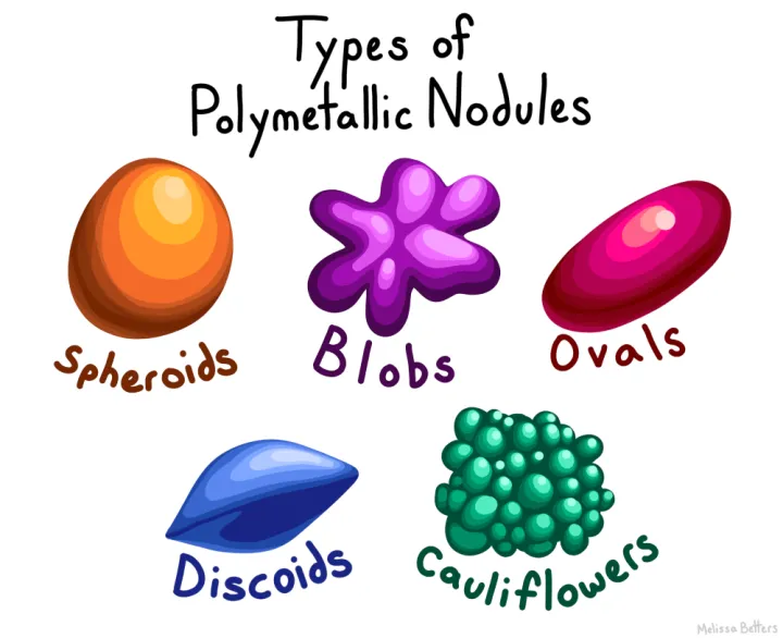 five colored shapes