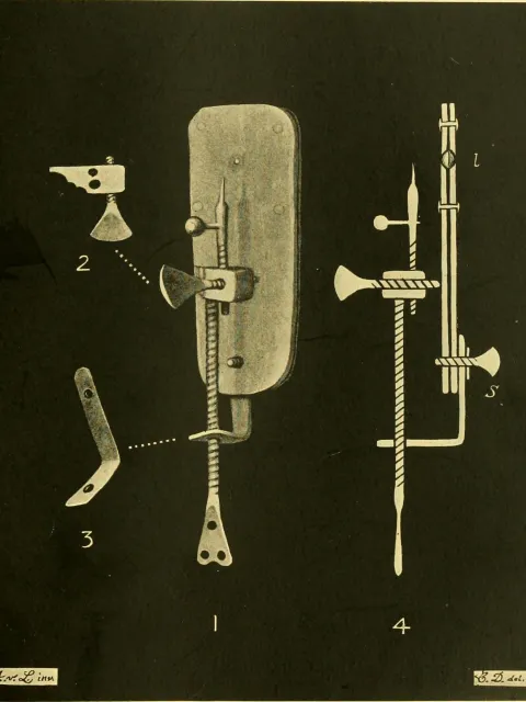 Illustration of Leeuwenhoek's microscope