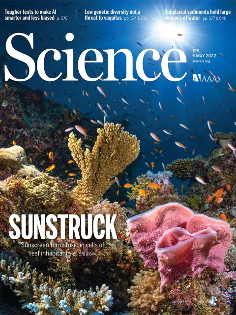 a magazine cover featuring a coral reef
